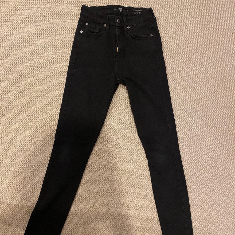 7 for All Mankind slim illusion black high waist